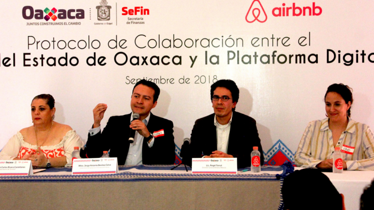 Oaxaca firma acuerdo la plataforma digital Airbnb