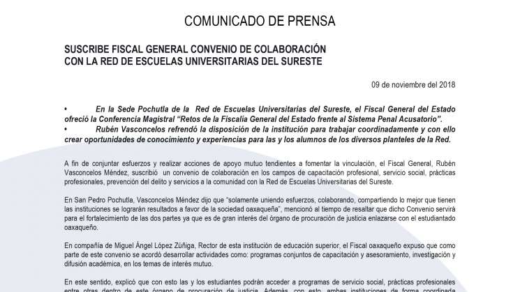  Fiscalía suscribe convenio de colaboración con universidades