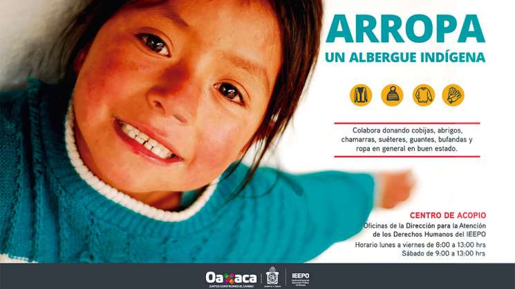 Entrega IEEPO ropa abrigadora al albergue de Guelatao