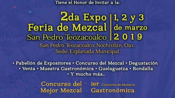 Realizará San Pedro Teozacoalco Segunda Feria del Mezcal
