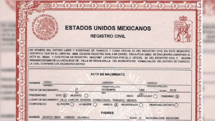 Estado civil de padres no se incluirán en actas de nacimiento