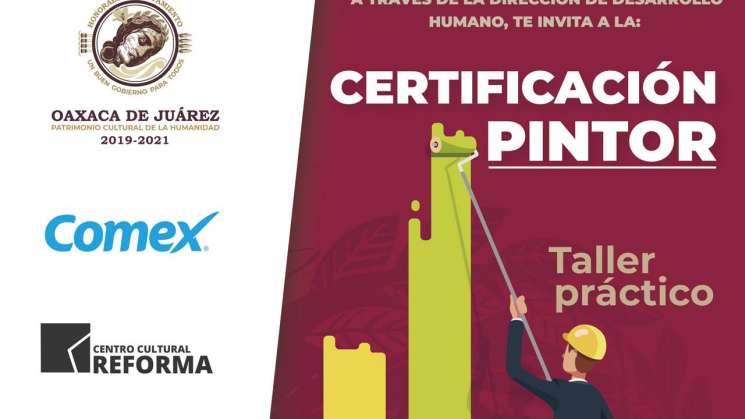 Invitación a taller para obtener certificación de oficio pintor