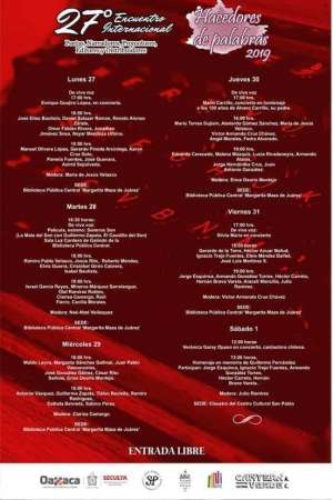 Hacedores de Palabras 2019 27º Encuentro internacional de poetas
