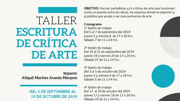 Invitan al taller de escritura de crítica de arte en Oaxaca