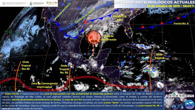 Cielo nublado con lluvias puntuales extraordinarias en Oaxaca