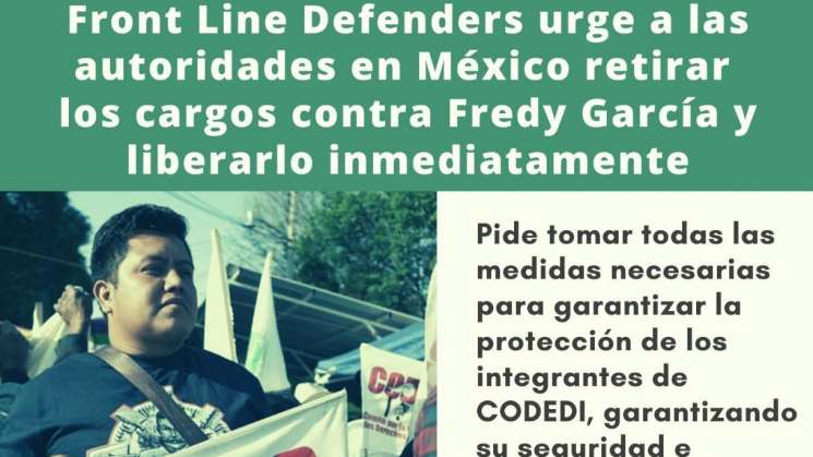  Front Line denuncia detención de Fredy García, vocero de CODEDI