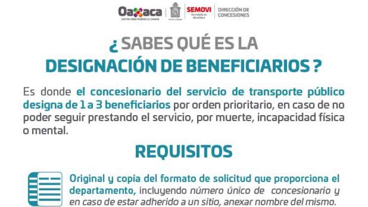 Realizará Semovi “Designación de beneficiarios” en Tlaxiaco 