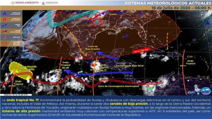 Onda tropical 17 provoca lluvias intensas en Oaxaca