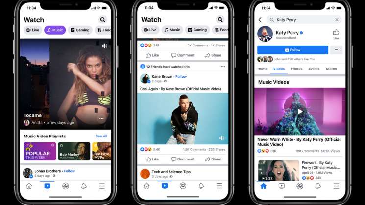  Facebook estrena plataforma con videos musicales