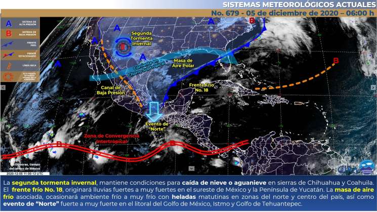 Alertan por evento de norte en el Istmo, chubascos en Oaxaca