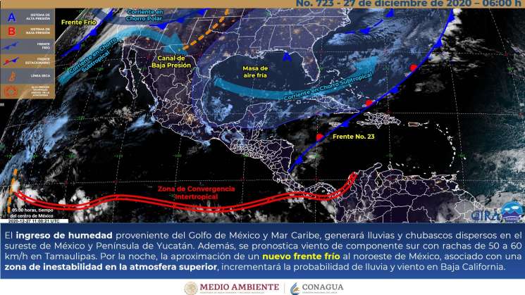 Anuncia SMN cielo nublado con intervalos de chubascos en Oaxaca