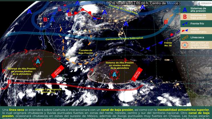 En Oaxaca habrá cielo nublado con lluvias puntuales 