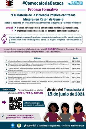 IEEPCO  y ONU Mujeres MX  invitan al proceso formativo 