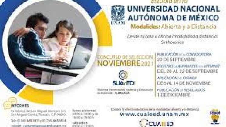 Lanza UNAM convocatoria para licenciatura abierta y a distancia