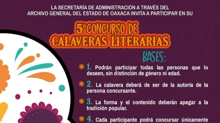 Convoca AGEO al quinto Concurso de Calaveras Literarias  
