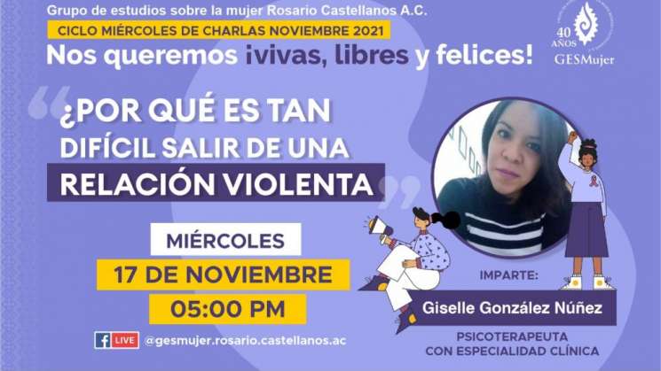 GESMujer impartirá charla sobre el ciclo de la violencia