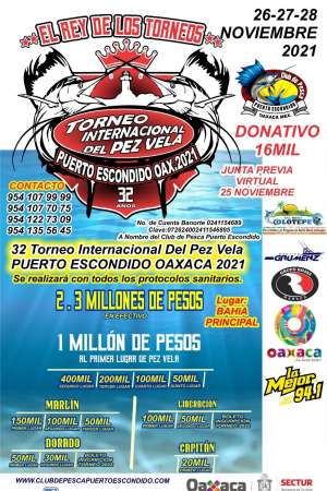  Torneo Internacional del Pez Vela 2021 en Puerto Escondido