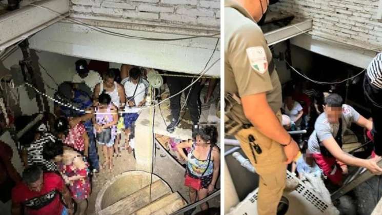 Rescatan a 70 migrantes hacinados en pozo de agua en Oaxaca