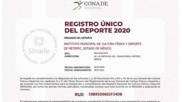 Oaxaca cumple con el Registro Único del Deporte  