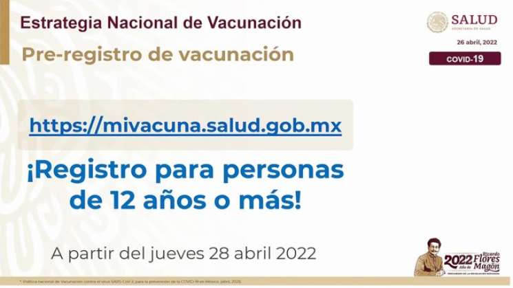 Inicia registro a menores de 12 a 17 años para vacuna anticovid