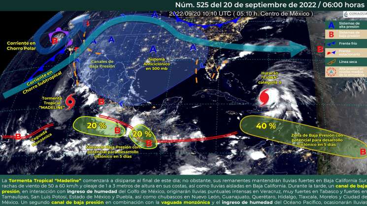 Continua vaguada monzónica causando lluvias en Oaxaca