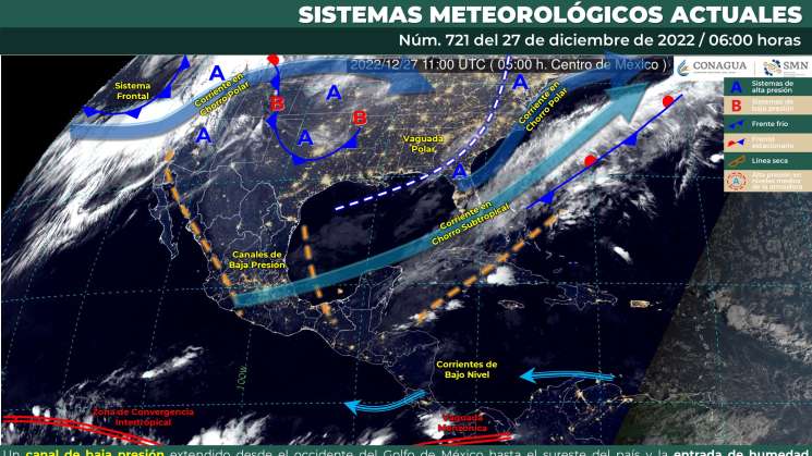 Mantiene canal de baja presión frio y nublados a Oaxaca