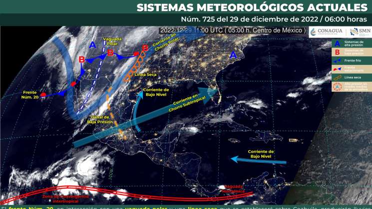Por ingreso de humedad posibles lluvias en Oaxaca