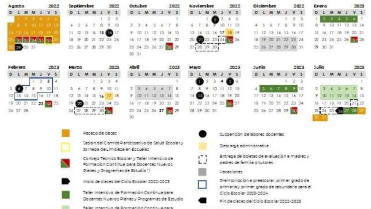 Fechas de puentes según el calendario escolar SEP
