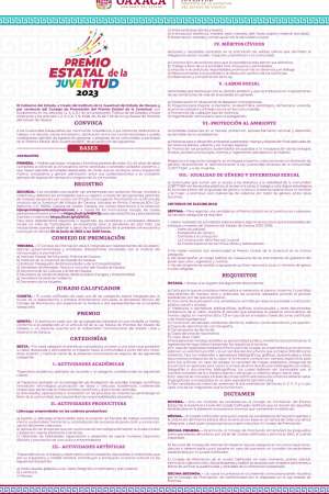  Lanzan convocatoria para Premio Estatal de la Juventud 2023     