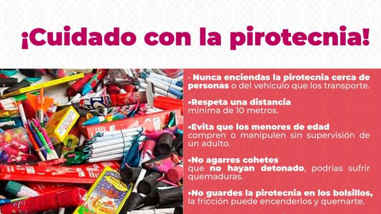 Emite PC recomendaciones para manejo de fuegos artificiales