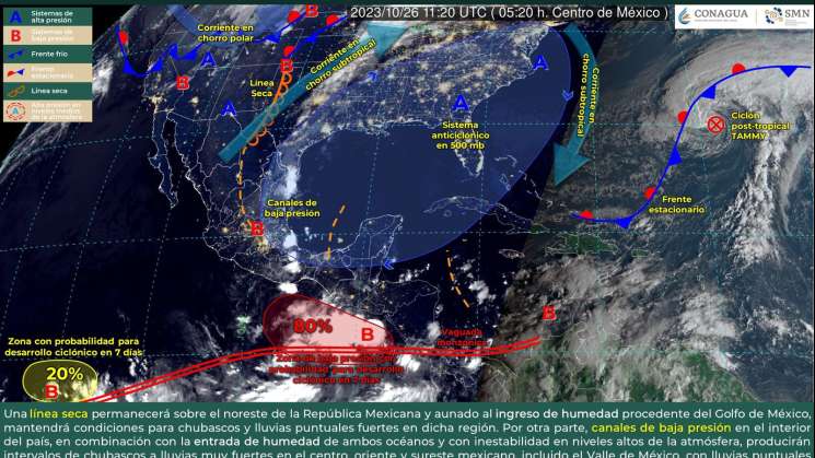 Monitorea PC por posible formación de depresión tropical 