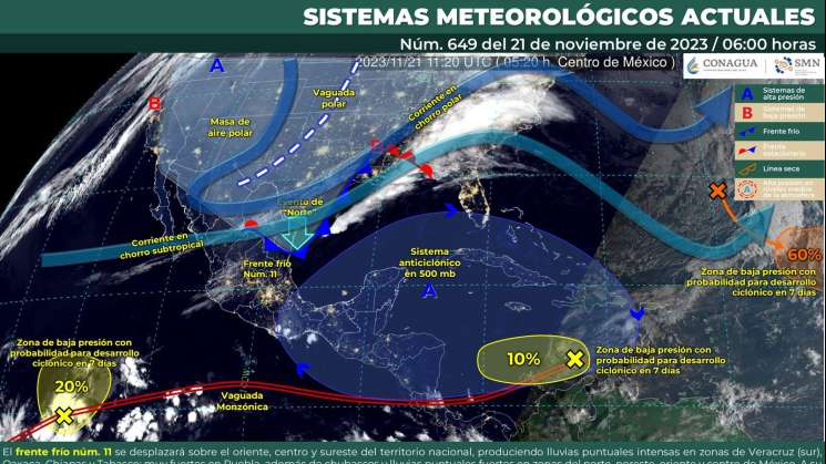 Nublados y lloviznas se registrarán en algunas regiones de Oaxaca