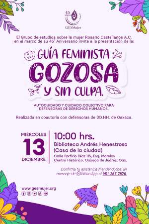Invitan a la presentación de la Guia Feminista