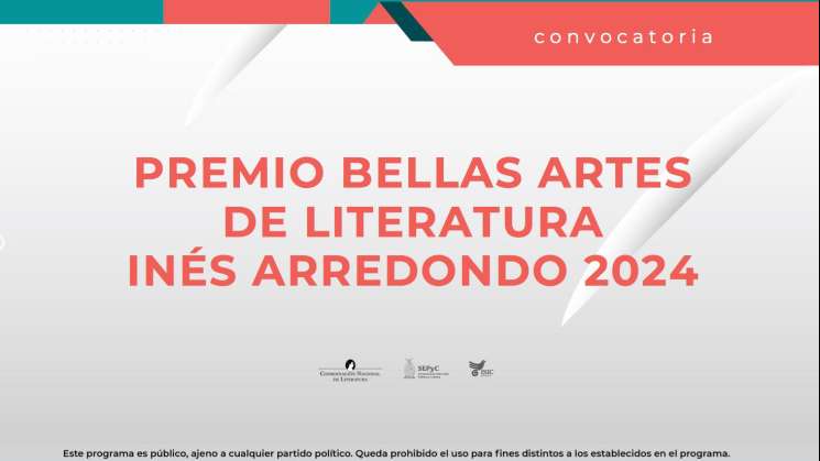 Convocatoria al Premio Bellas Artes de Literatura Inés Arredondo 