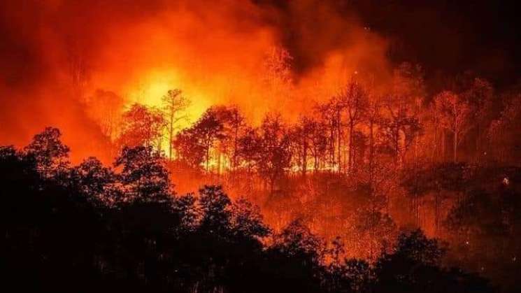 Continúa atención al incendio registrado en la Sierra de Juárez