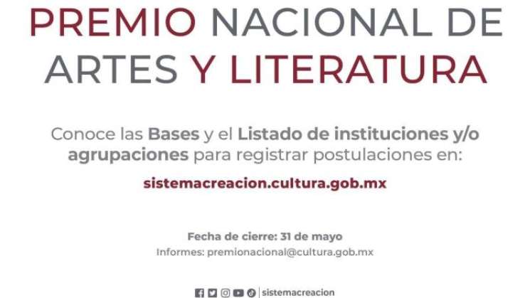 Convocan al Premio Nacional de Artes y Literatura 2024 