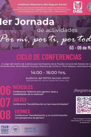 Invitan a 1er. Jornada de actividades “Por mí, por ti, por todas”