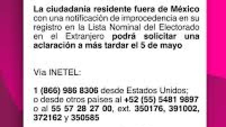 INE: Mexicanos en el extranjero hasta el 5 de mayo para registro 