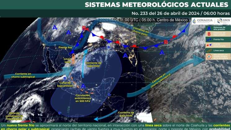   Se espera probabilidad de lluvias en zonas montañosas de Oaxaca