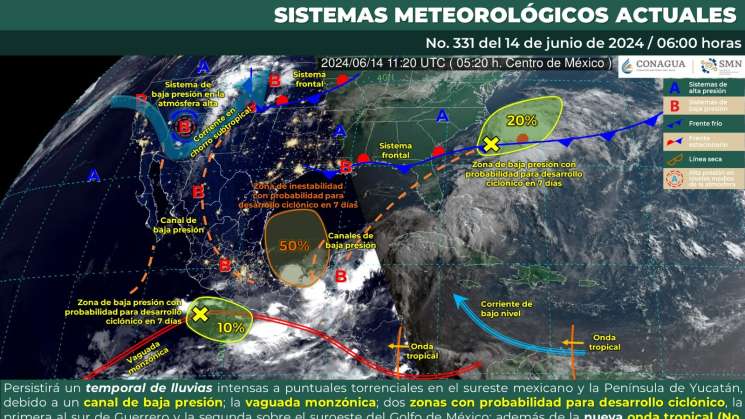     Se pronostican lluvias fuertes durante  próximos cinco días