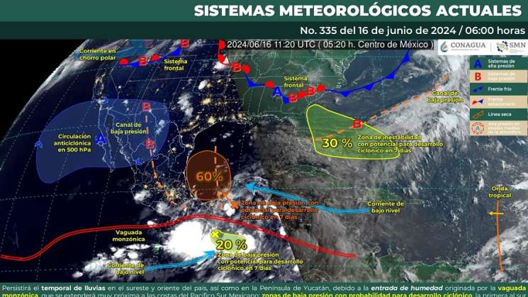 Continuarán tormentas locales en diversas regiones de Oaxaca