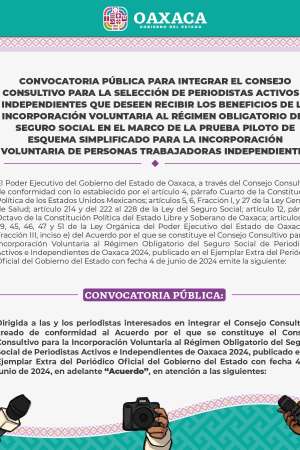Convocan a periodistas integrar Consejo del Seguro Social 