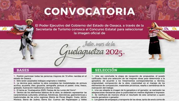 Invitan a Concurso Estatal para imagen oficial de la Guelaguetza