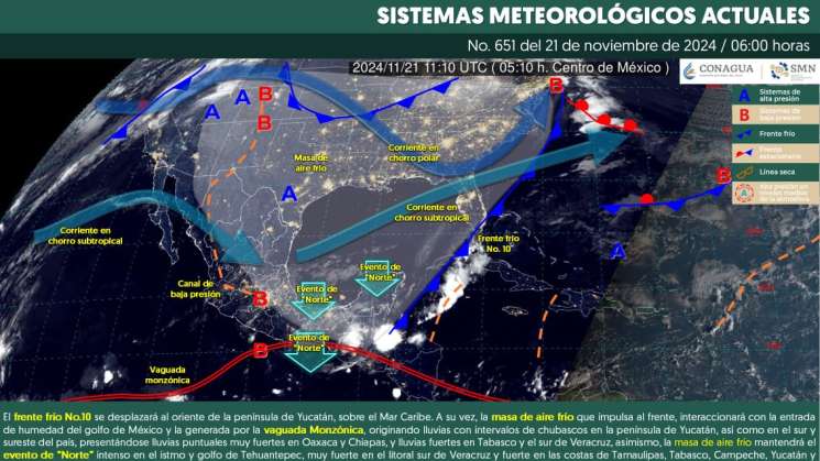 Continuarán algunas lluvias y bajas temperaturas en Oaxaca 