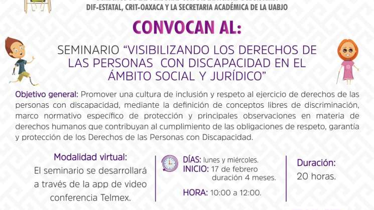 Invita DIF Oaxaca a seminario con perspectiva de discapacidad   