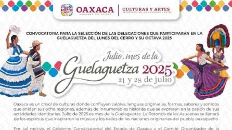 Anuncia convocatoria para delegaciones de la Guelaguetza 
