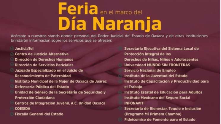 Invitan a la Feria del Día Naranja en Oaxaca de Juárez 