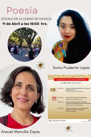 Poesía en el zócalo de capital oaxaqueña con sus autores 