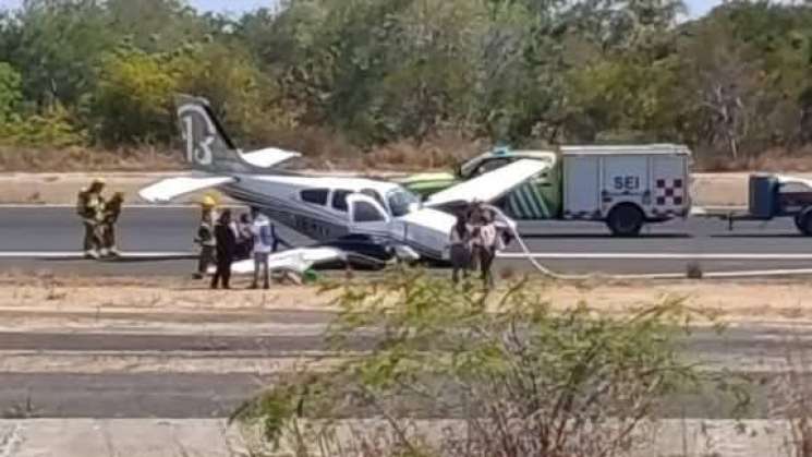 Aterrizaje forzoso de avioneta en Puerto Escondido sin lesionados