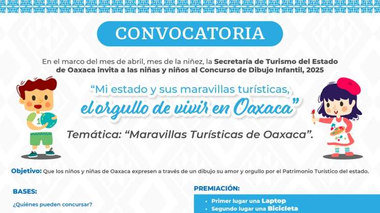 Convoca Sectur a niñas y niños a dibujar las Maravillas de Oaxaca